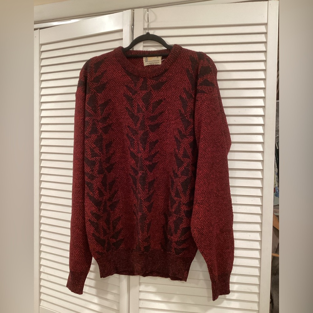 Vintage London Fog Red/black Sweater 1970s XLT